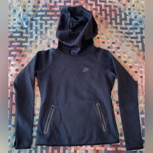 Nike Women’s Tech Fleece Hoodie Black Size S Funnel Neck and  Thumb Holes